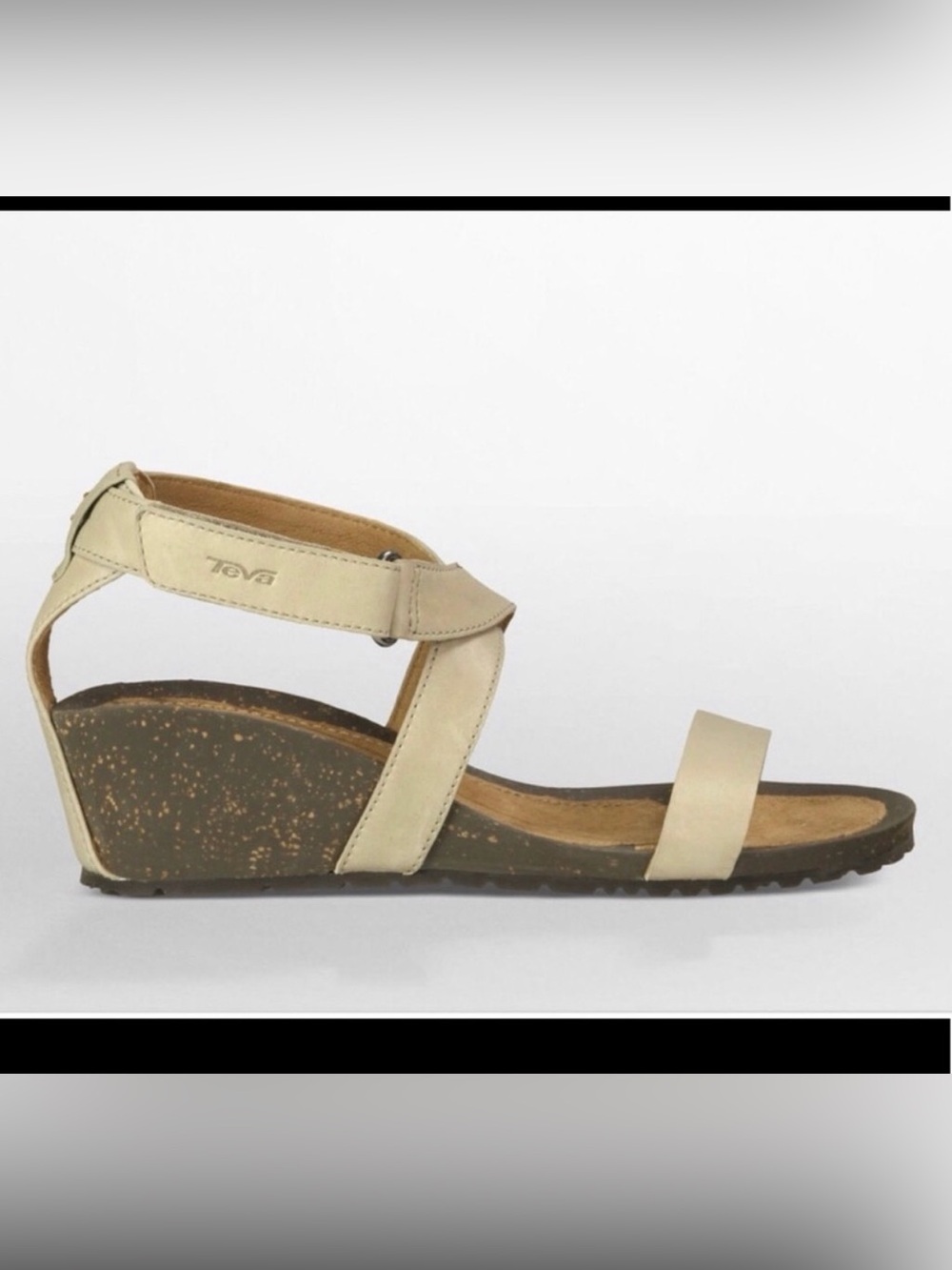 TEVA Women’s Cabrillo strap wedge sandals size 8Us cream brown strappy